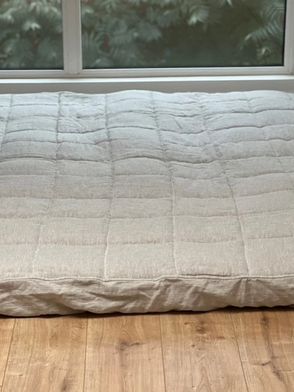 Cream Rolled Comforter Mattress Topper